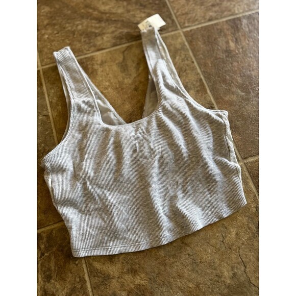 Aerie Lace Waffle Longline Bralette Medium Heather Gray Size Medium - Picture 6 of 11